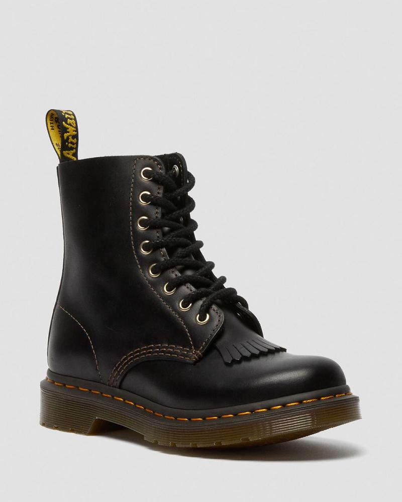 Dr Martens 1460 Pascal Abruzzo Læder Ankelstøvler Dame Sort | DK 14NWY